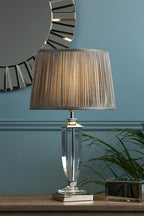 Lampada da Tavolo Media Laura Ashley Carson Nichel Lucido e Cristallo
