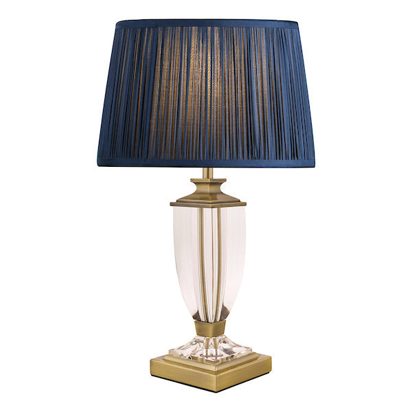 Lampada da Tavolo Piccola Laura Ashley Carson Ottone Antico e Cristallo