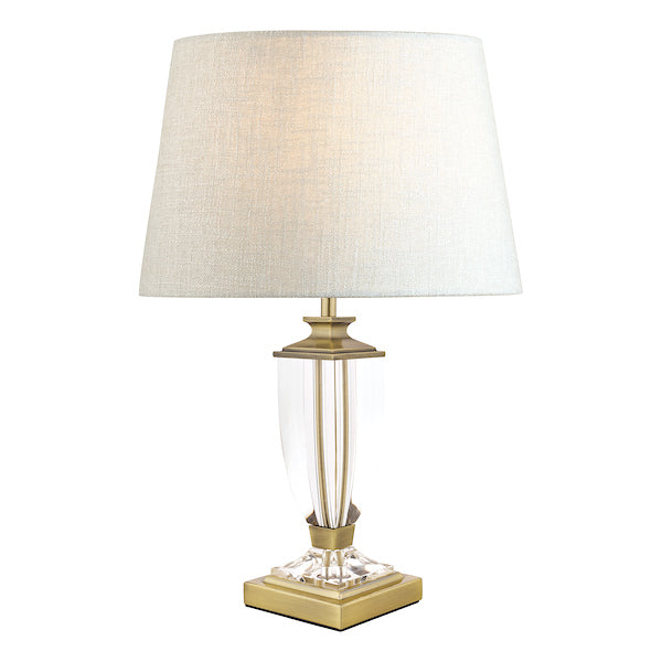 Lampada da Tavolo Piccola Laura Ashley Carson Ottone Antico e Cristallo