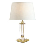 Lampada da Tavolo Piccola Laura Ashley Carson Ottone Antico e Cristallo