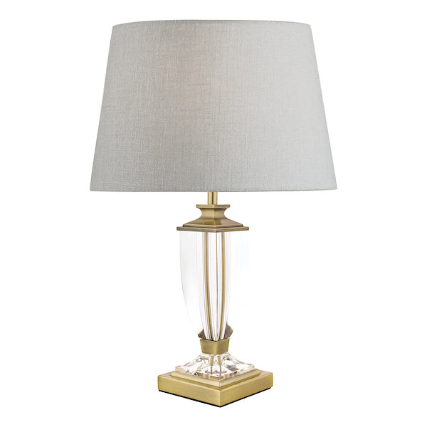 Lampada da Tavolo Piccola Laura Ashley Carson Ottone Antico e Cristallo