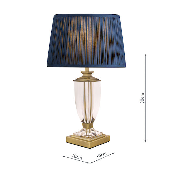 Lampada da Tavolo Piccola Laura Ashley Carson Ottone Antico e Cristallo