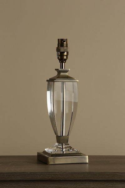 Lampada da Tavolo Piccola Laura Ashley Carson Ottone Antico e Cristallo