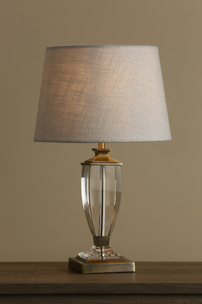 Lampada da Tavolo Piccola Laura Ashley Carson Ottone Antico e Cristallo