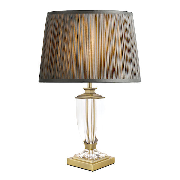 Lampada da Tavolo Piccola Laura Ashley Carson Ottone Antico e Cristallo