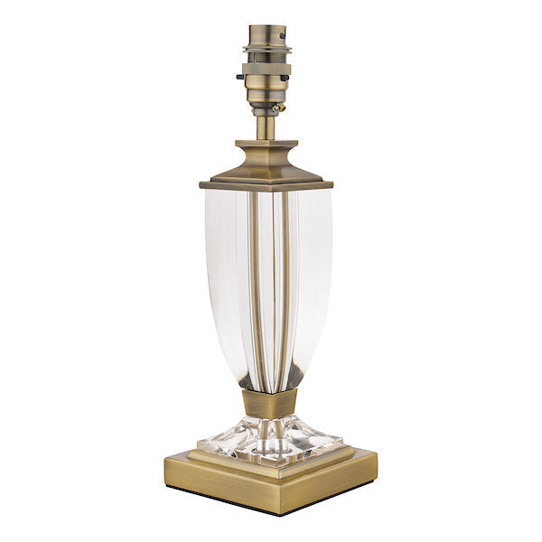 Lampada da Tavolo Piccola Laura Ashley Carson Ottone Antico e Cristallo