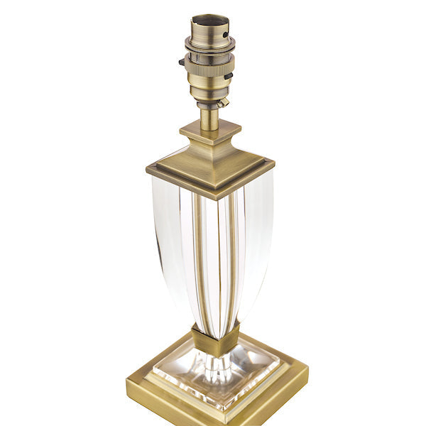 Lampada da Tavolo Piccola Laura Ashley Carson Ottone Antico e Cristallo