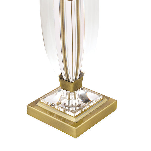Lampada da Tavolo Piccola Laura Ashley Carson Ottone Antico e Cristallo