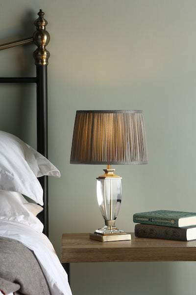 Lampada da Tavolo Piccola Laura Ashley Carson Ottone Antico e Cristallo
