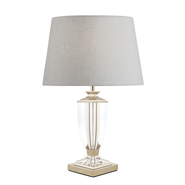 Lampada da Tavolo Piccola Laura Ashley Carson in Nichel Lucido e Cristallo