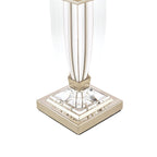 Lampada da Tavolo Piccola Laura Ashley Carson in Nichel Lucido e Cristallo