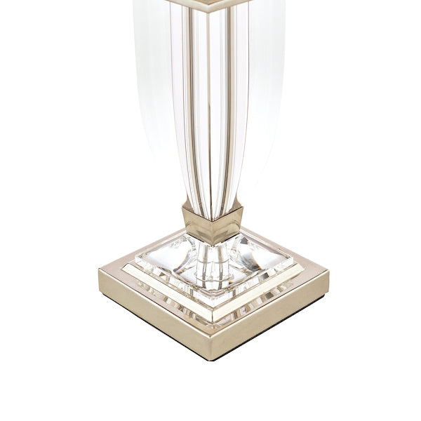Lampada da Tavolo Piccola Laura Ashley Carson in Nichel Lucido e Cristallo