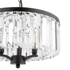 Laura Ashley Elkwood Lampadario a 3 Luci in Cristallo e Nero