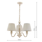 Lampadario Laura Ashley Ellis a 3 luci Crema con Paralumi Avorio