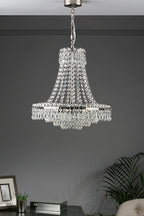 Laura Ashley Enid Lampadario a 5 Luci in Nichel Lucido e Vetro Tagliato