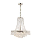 Laura Ashley Enid Lampadario a 5 Luci in Nichel Lucido e Vetro Tagliato