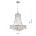 Laura Ashley Enid Lampadario a 5 Luci in Nichel Lucido e Vetro Tagliato