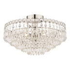Laura Ashley Enid Semi Flush Soffitto Luce Nichel Lucido Cristallo