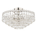 Laura Ashley Enid Semi Flush Soffitto Luce Nichel Lucido Cristallo