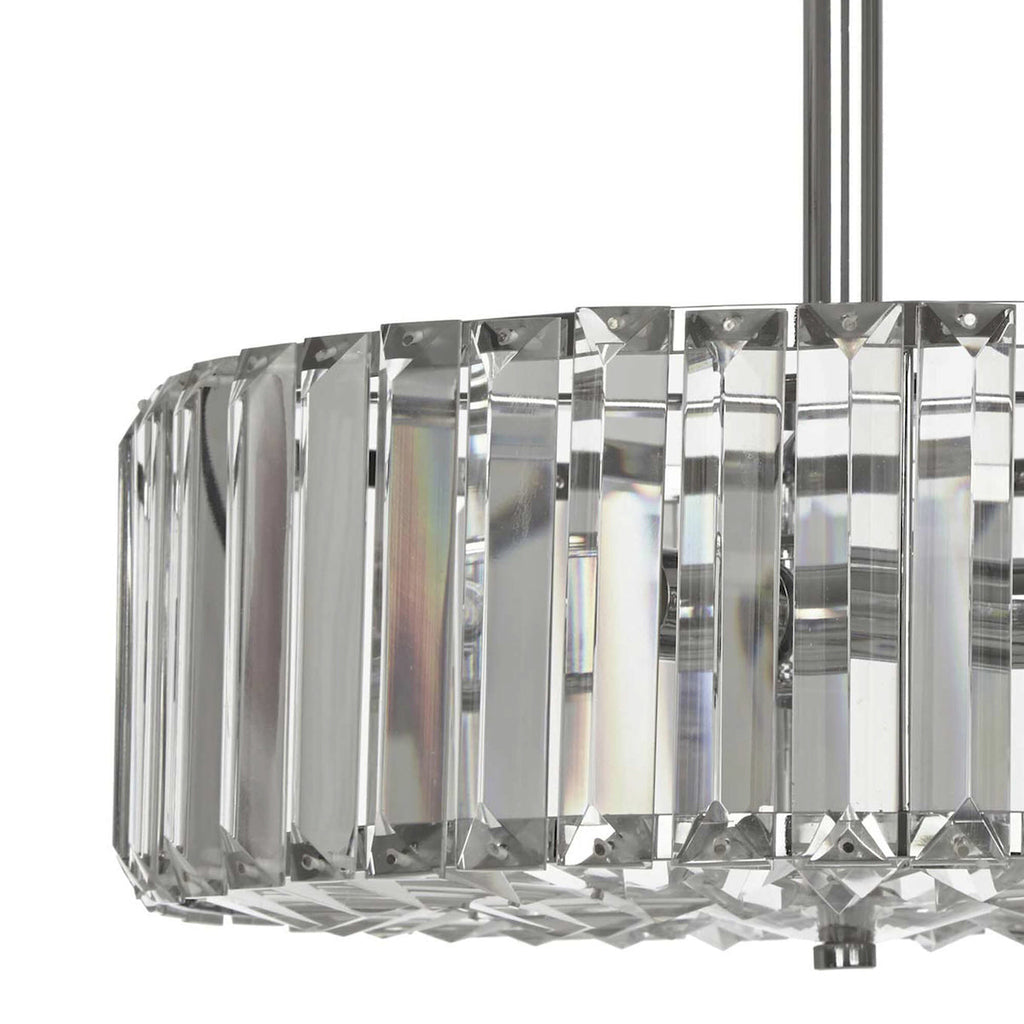 Laura Ashley Fernhurst 3 Luci Semi-Flush in Cristallo e Cromo Lucido