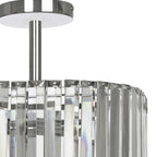 Laura Ashley Fernhurst 3 Luci Semi-Flush in Cristallo e Cromo Lucido