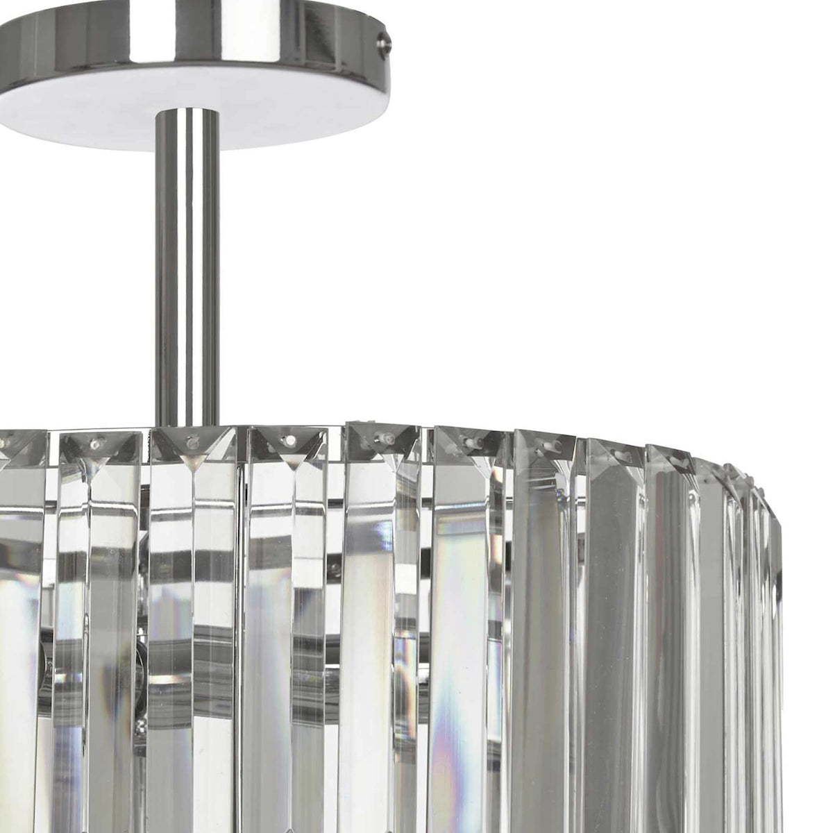 Laura Ashley Fernhurst 3 Luci Semi-Flush in Cristallo e Cromo Lucido