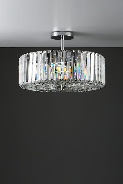 Laura Ashley Fernhurst 4 Luci Semi Flush Cristallo e Cromo Lucido