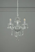 Laura Ashley Harriet Lampadario a 3 Luci in Cristallo e Cromo Lucido
