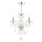 Laura Ashley Harriet Lampadario a 3 Luci in Cristallo e Cromo Lucido