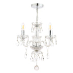 Laura Ashley Harriet Lampadario a 3 Luci in Cristallo e Cromo Lucido
