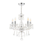 Laura Ashley Harriet Lampadario a 5 Luci in Cristallo e Cromo Lucido
