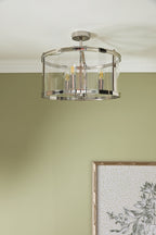 Laura Ashley Harrington 3 Luci Semi-Flush Nichel Lucido