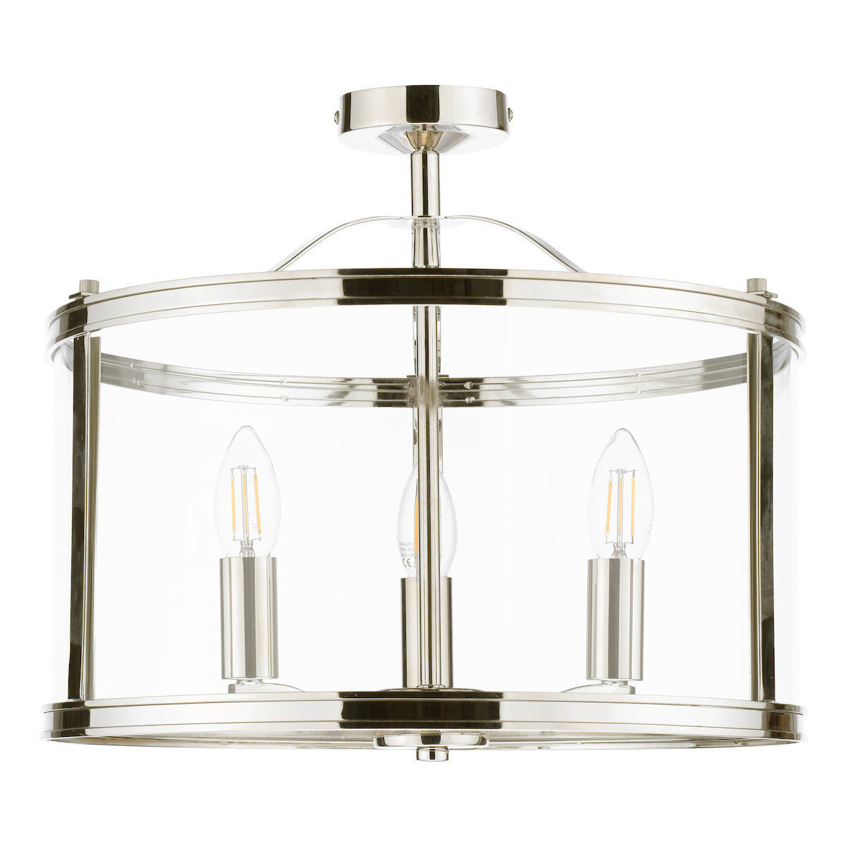 Laura Ashley Harrington 3 Luci Semi-Flush Nichel Lucido