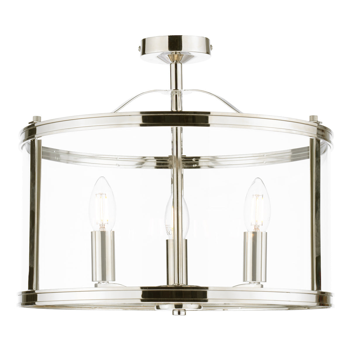 Laura Ashley Harrington 3 Luci Semi-Flush Nichel Lucido