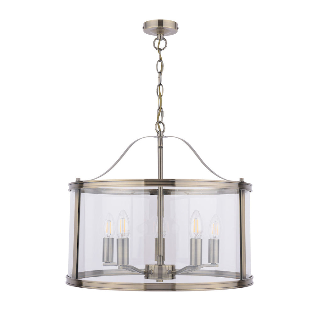 Laura Ashley Harrington 5 Luci Pendenti Ottone Antico