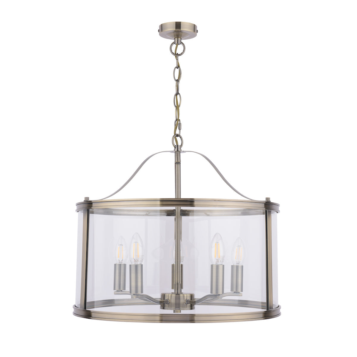 Laura Ashley Harrington 5 Luci Pendenti Ottone Antico