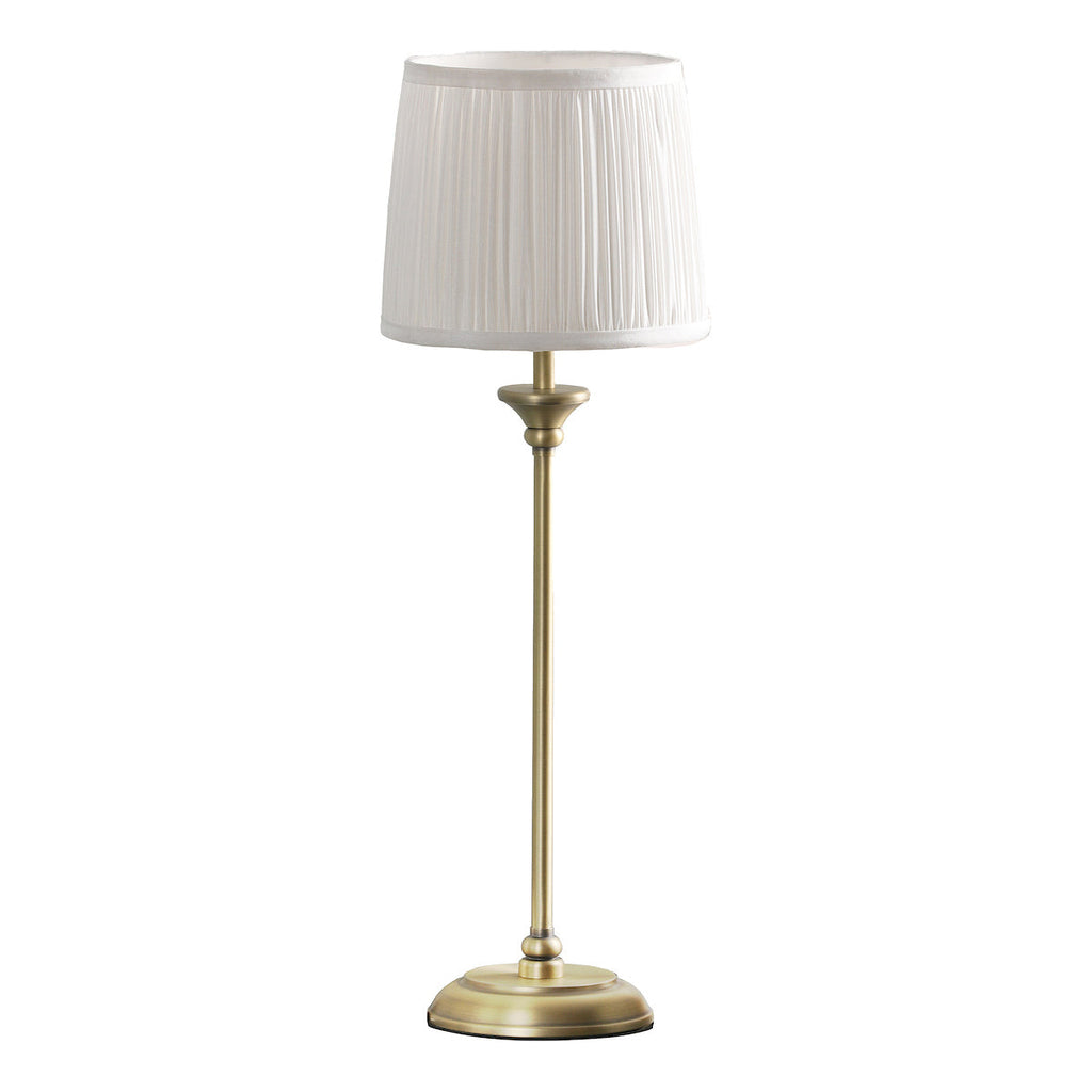 Lampada da tavolo Laura Ashley Hemsley in ottone antico e paralume avorio
