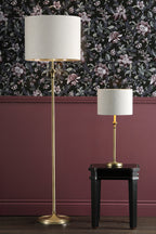 Lampada da Terra Laura Ashley Highgrove in Ottone Anticato Opaco con Paralume
