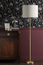 Lampada da Terra Laura Ashley Highgrove in Ottone Anticato Opaco con Paralume