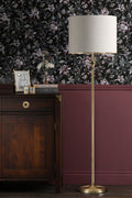 Lampada da Terra Laura Ashley Highgrove in Ottone Anticato Opaco con Paralume