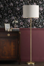 Lampada da Terra Laura Ashley Highgrove in Ottone Anticato Opaco con Paralume