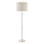 Lampada da terra Laura Ashley Highgrove in nichel lucido con paralume