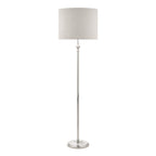 Lampada da terra Laura Ashley Highgrove in nichel lucido con paralume