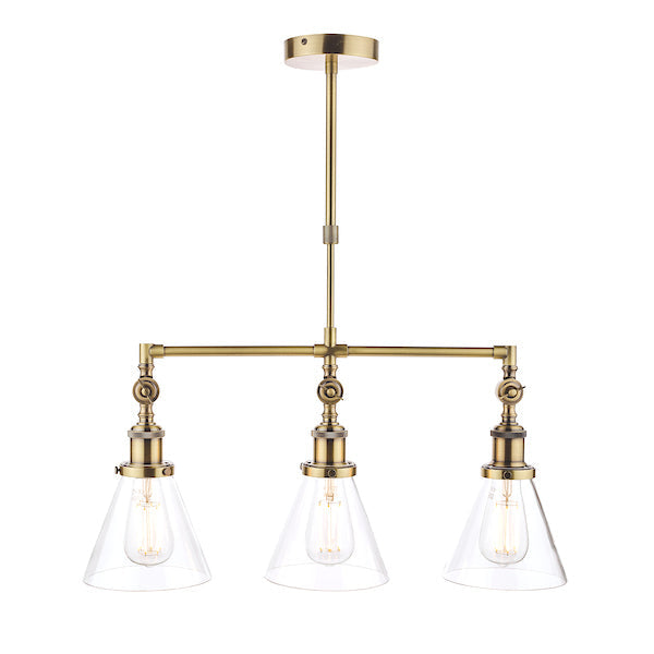 Laura Ashley Isaac 3 Light Bar Pendant Ottone Antico