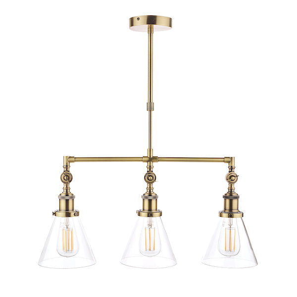 Laura Ashley Isaac 3 Light Bar Pendant Ottone Antico