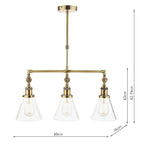 Laura Ashley Isaac 3 Light Bar Pendant Ottone Antico