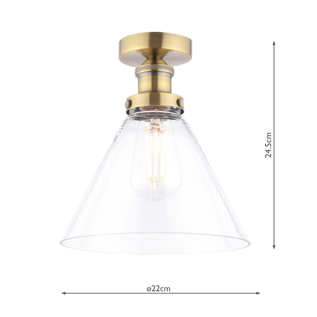 Laura Ashley Isaac Semi-Flush Ottone Antico