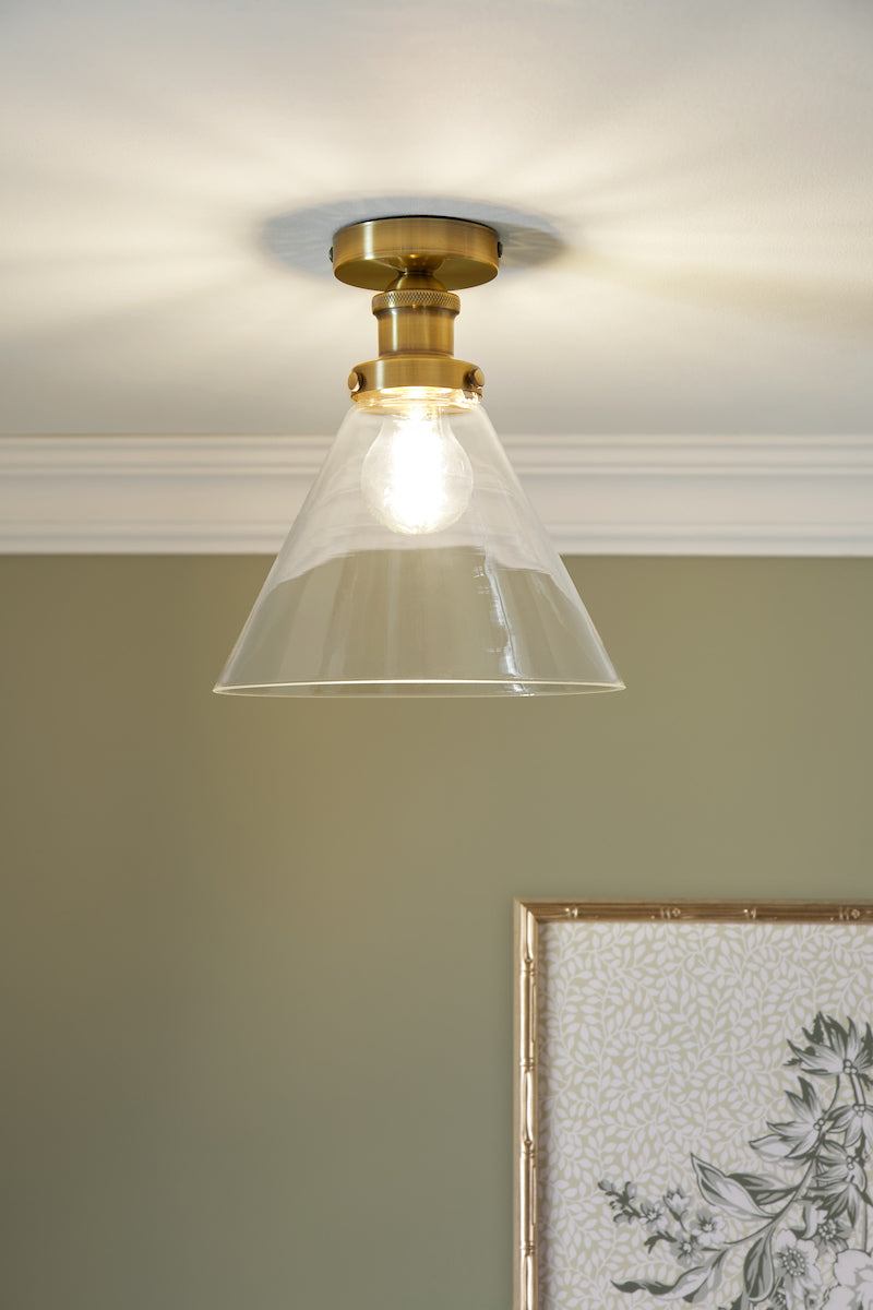 Laura Ashley Isaac Semi-Flush Ottone Antico