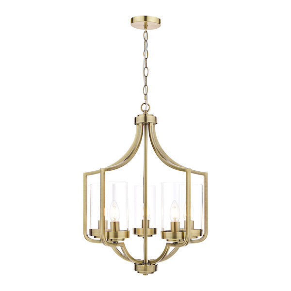 Lampadario a 5 luci in ottone antico Laura Ashley Joseph