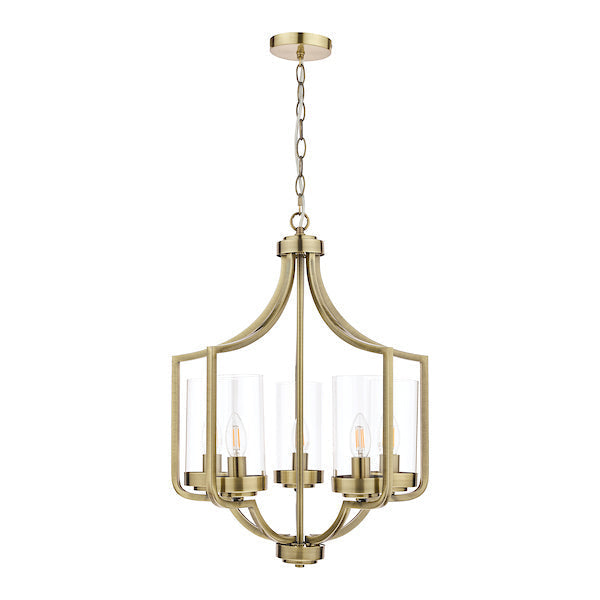 Lampadario a 5 luci in ottone antico Laura Ashley Joseph